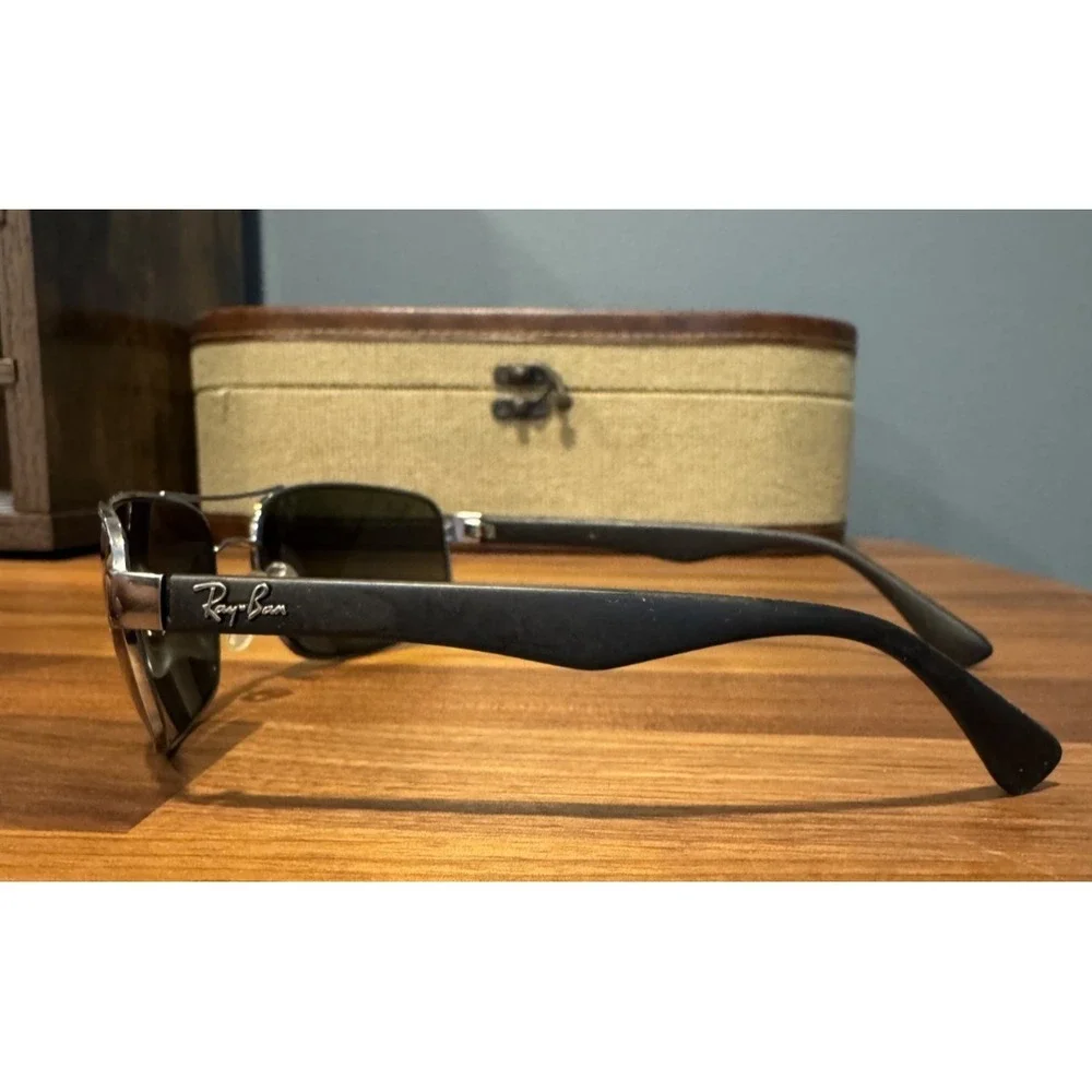 Ray-Ban RB3445 004 Sunglasses NO CASE Minor Flaws Silver Wrap Pilot Aviators